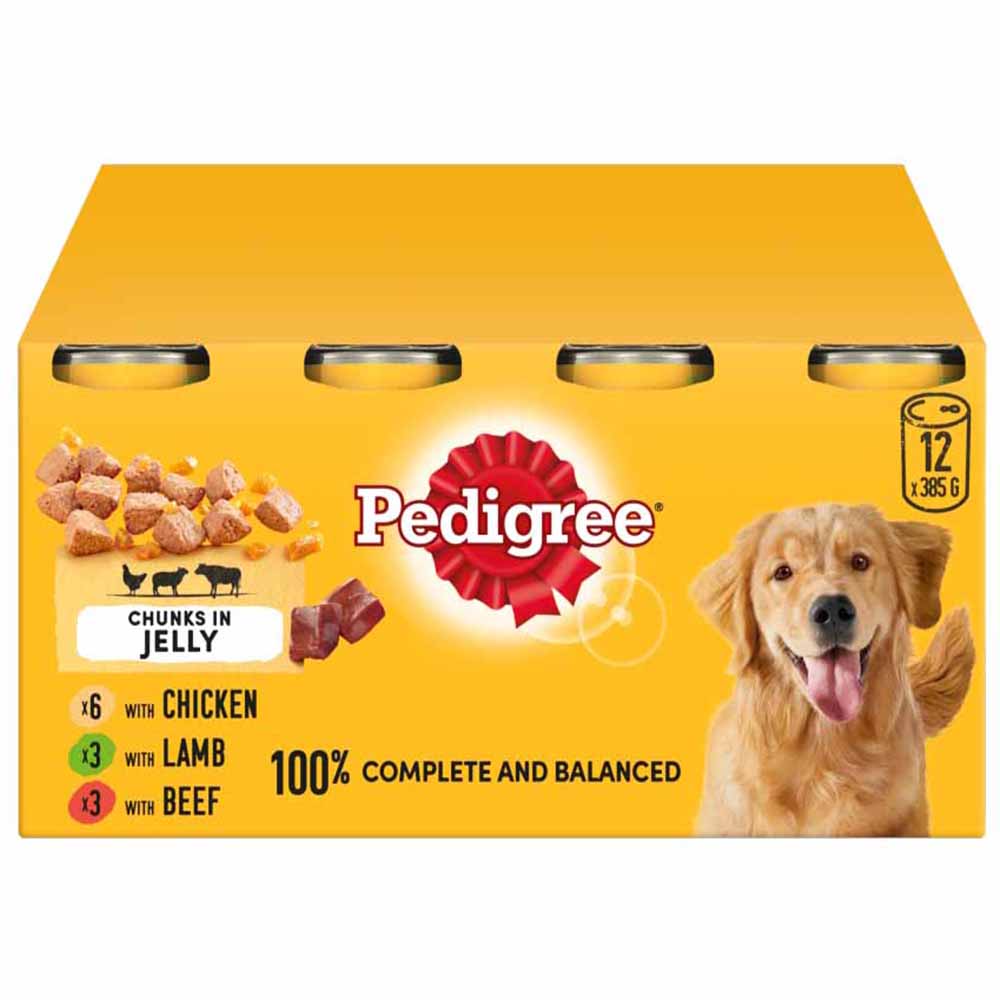 Pedigree Mixed Selection in Jelly Tinned Dog Food 12 x 385g Image 1