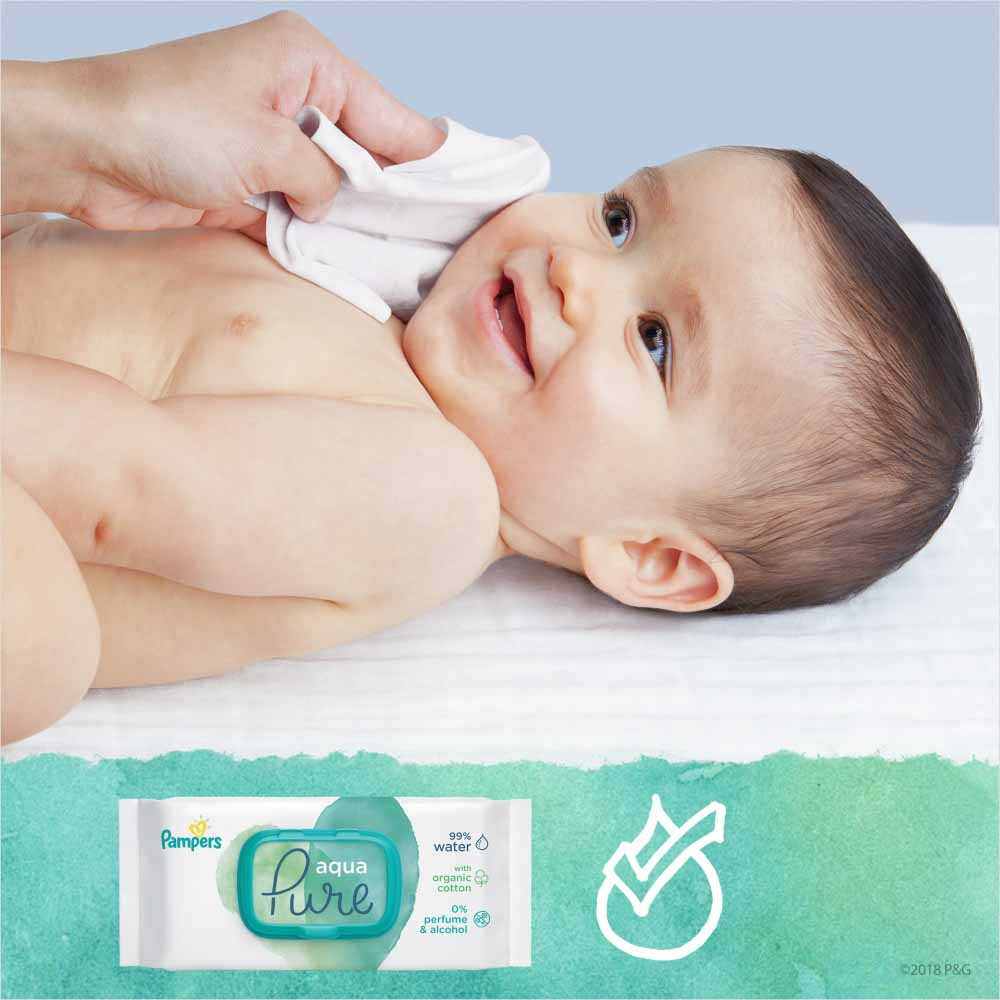 Pampers Aqua Pure Sensitive Baby Wipes 48 Pack Image 6
