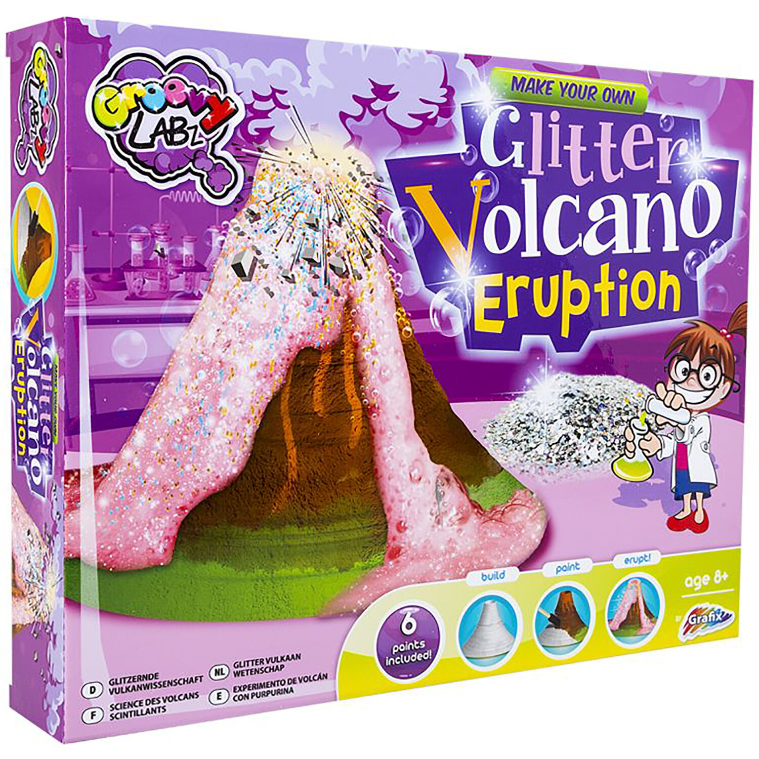 Groovy Labz Make Your Own Glitter Volcano Eruption Kit Image