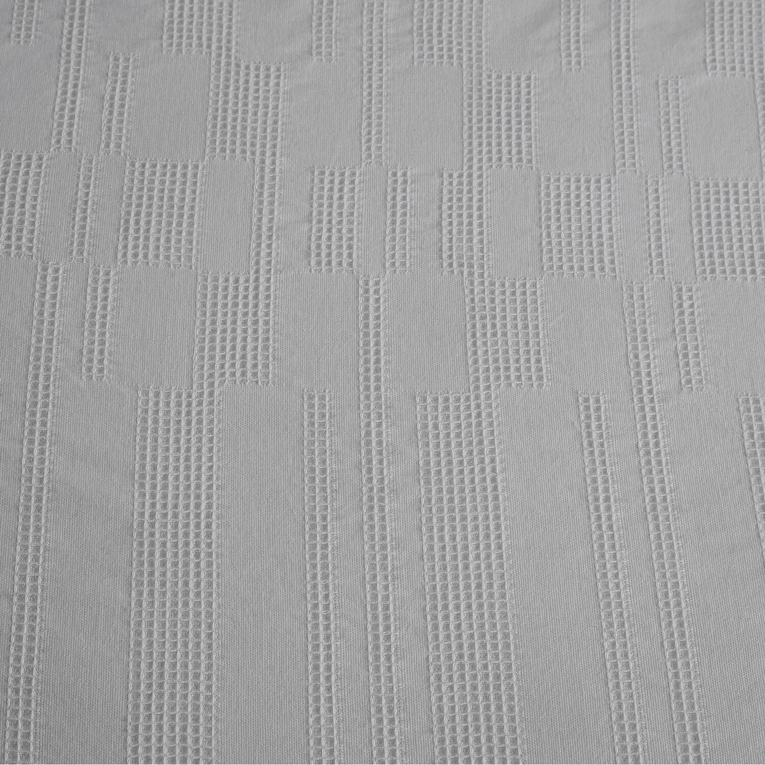Waffle Block Duvet Set Silver Superking Image 2