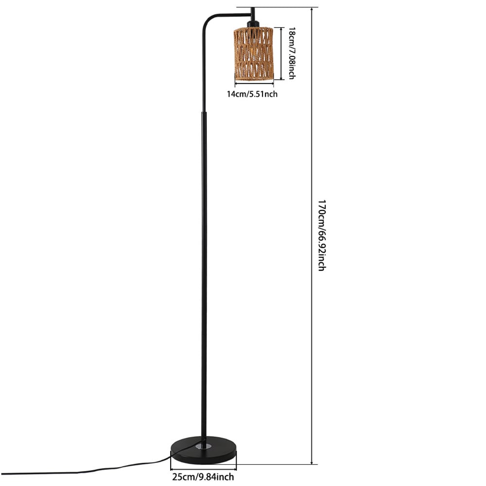 Living and Home Brown Cylindrical Shade Floor Lamp Image 9