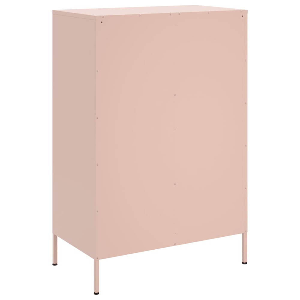 vidaXL 2 Drawer 4 Shelf Pink Cold-Rolled Steel Highboard Image 8