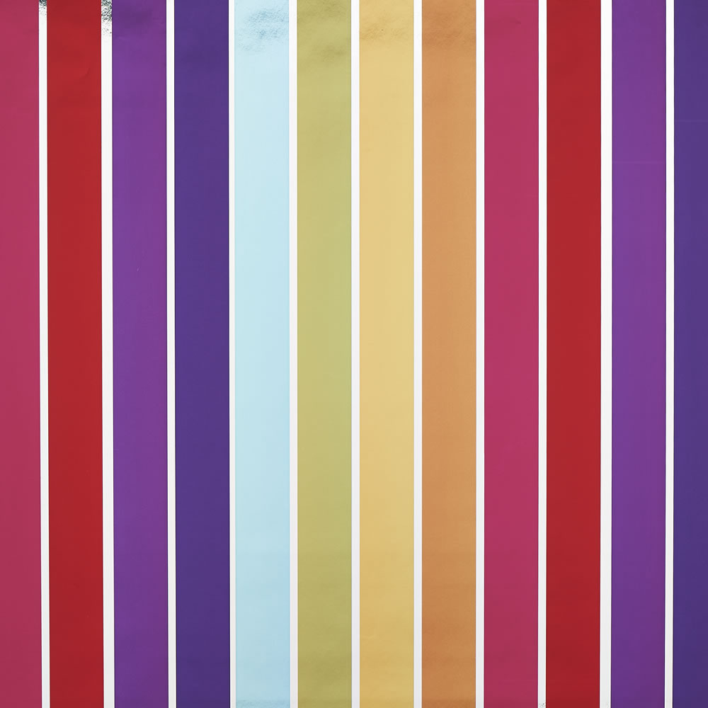 Wilko Bright Stripe Wrapping Paper Roll 2m Image