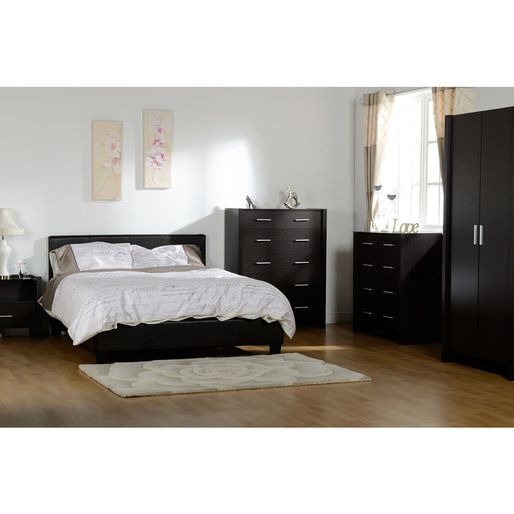 Prado Brown Faux Leather Double Bed Image 6