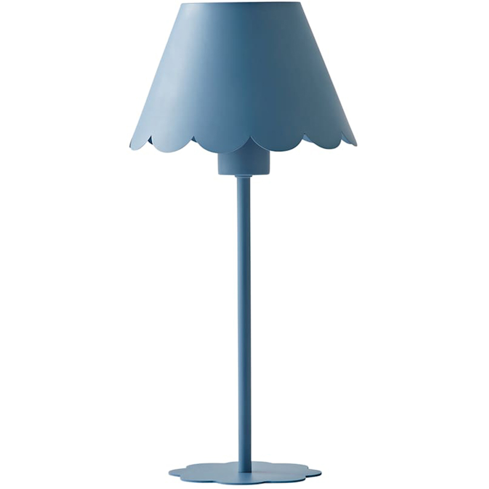 ValueLights Hattie Blue Scallop Rechargeable Table Lamp Image 1