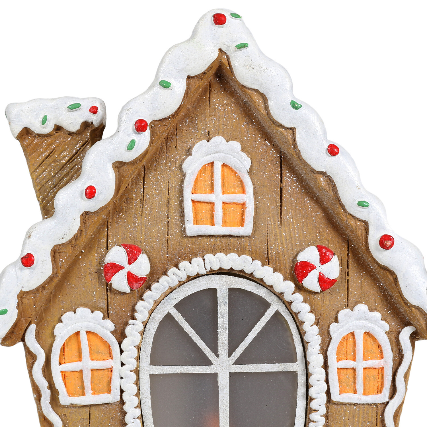 LED Flickering Gingerbread House - Brown Image 2