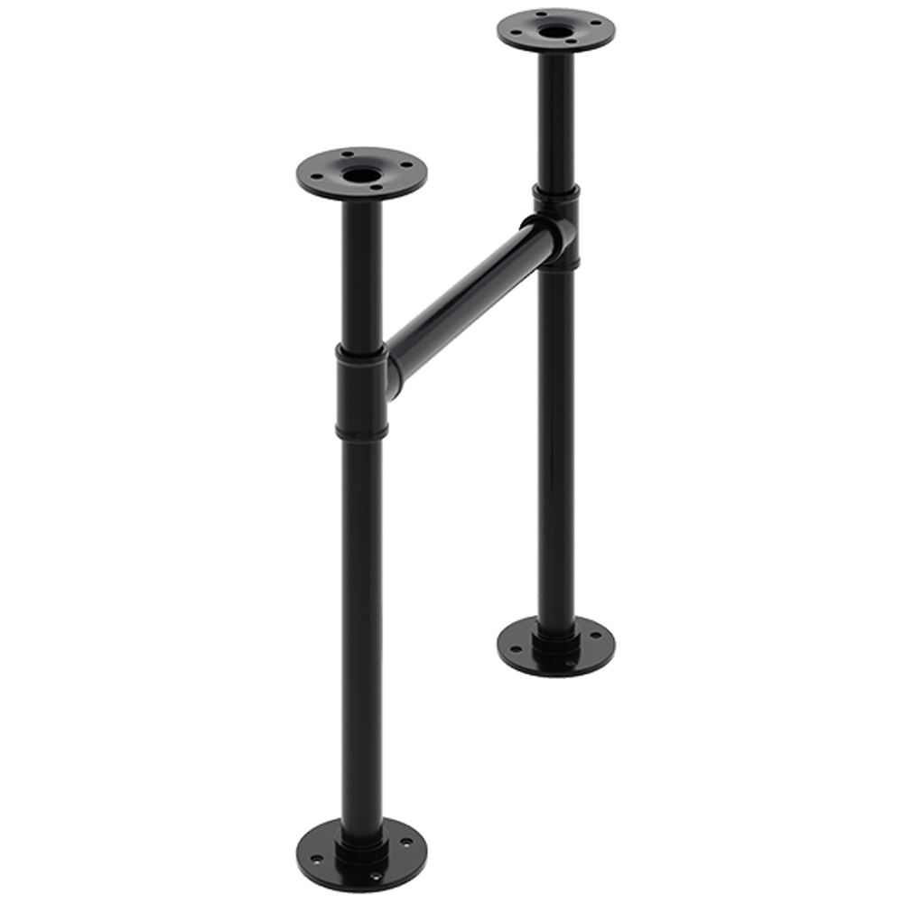 Living and Home 2 Pack Black Industrial H Shaped Anti Slip Iron Table Leg 30 x 7 x 40cm Image 4