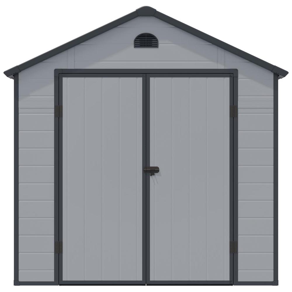 Rowlinson 8 x 6ft Light Grey Airevale Plastic Garden Shed Image 8