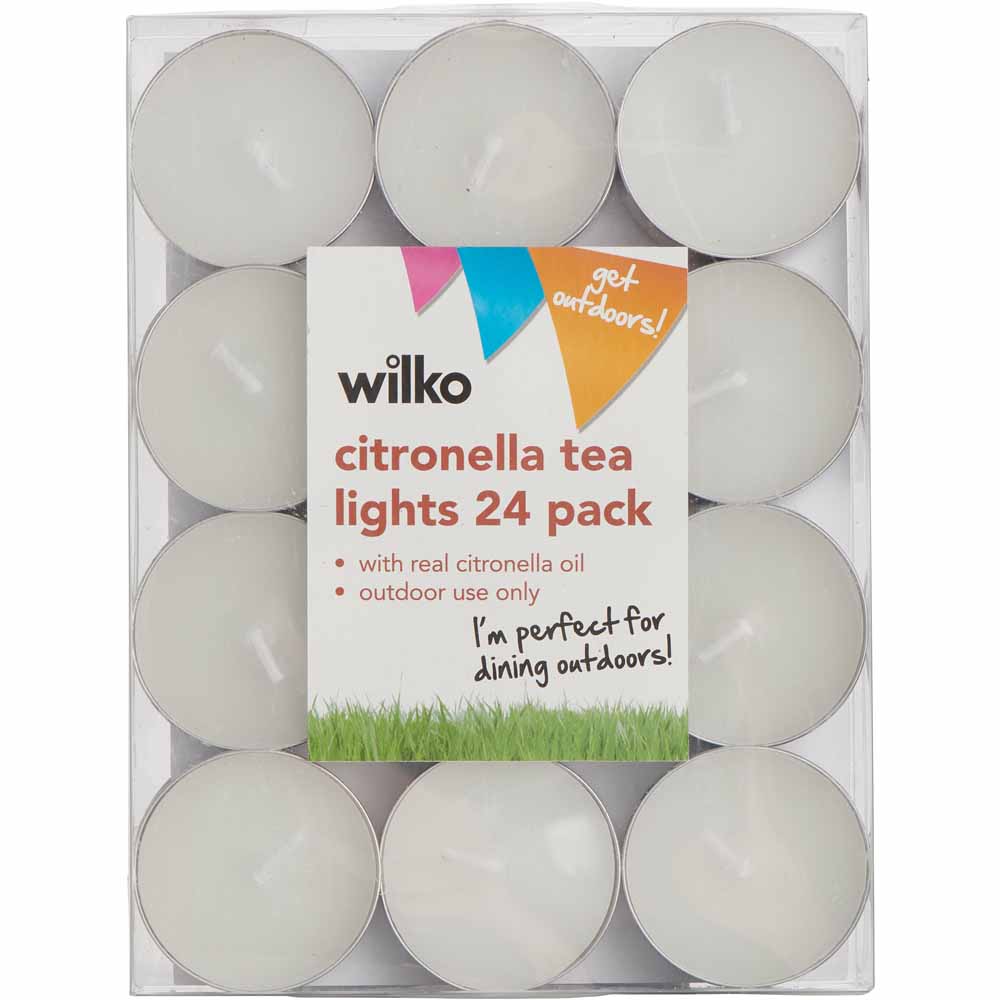 Wilko Citronella Tea Lights 24 Pack Image 1