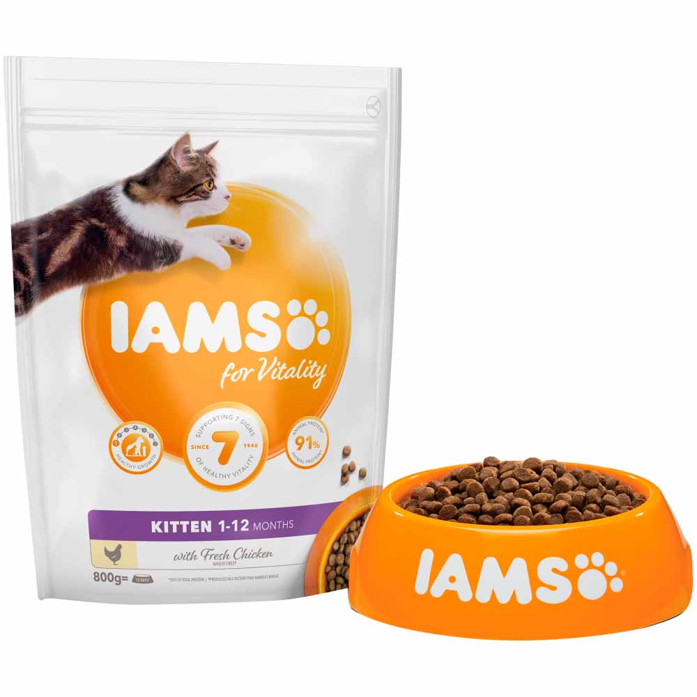 IAMS Vitality Kitten Food Chicken 800g Image 3