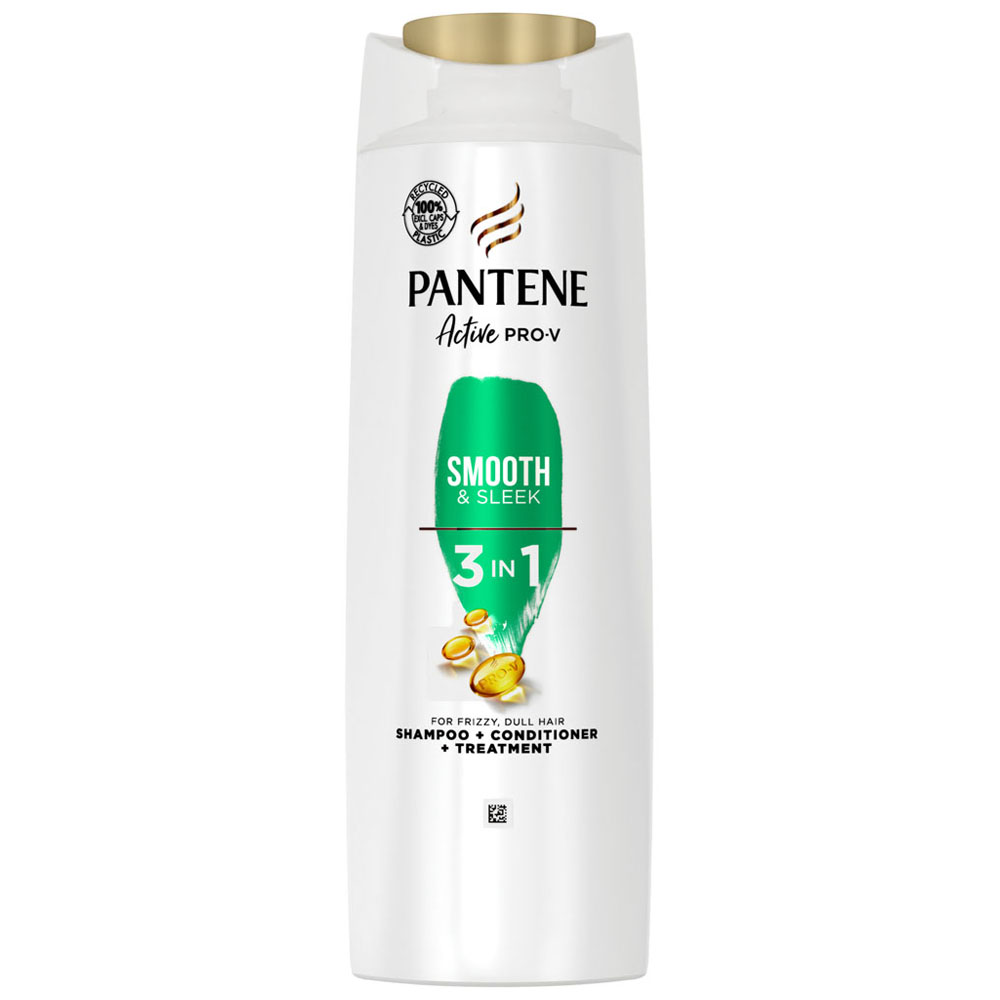 Pantene Pro-V Smooth and Sleek 3 In 1 Shampoo 360ml Image 1