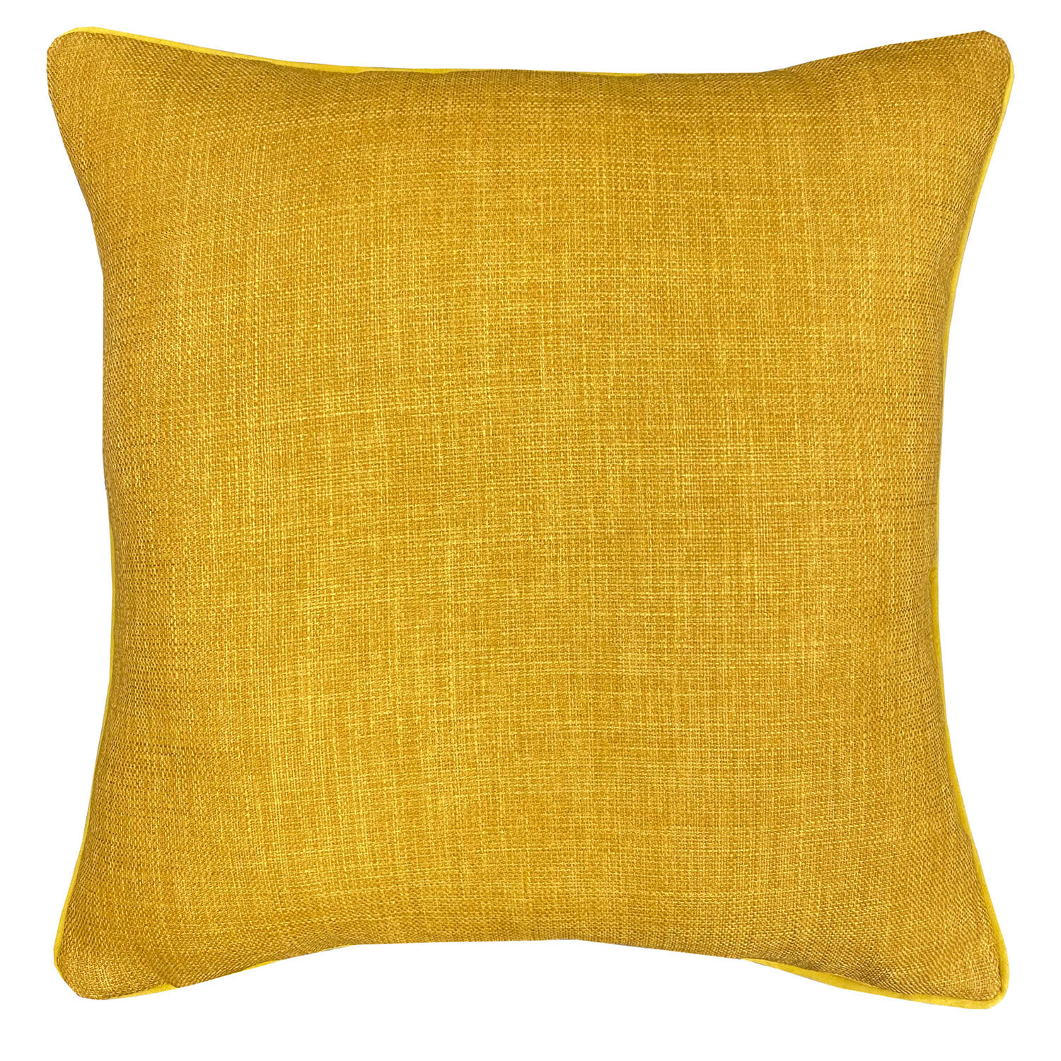Sloane Faux Linen Cushion - Yellow Image 1