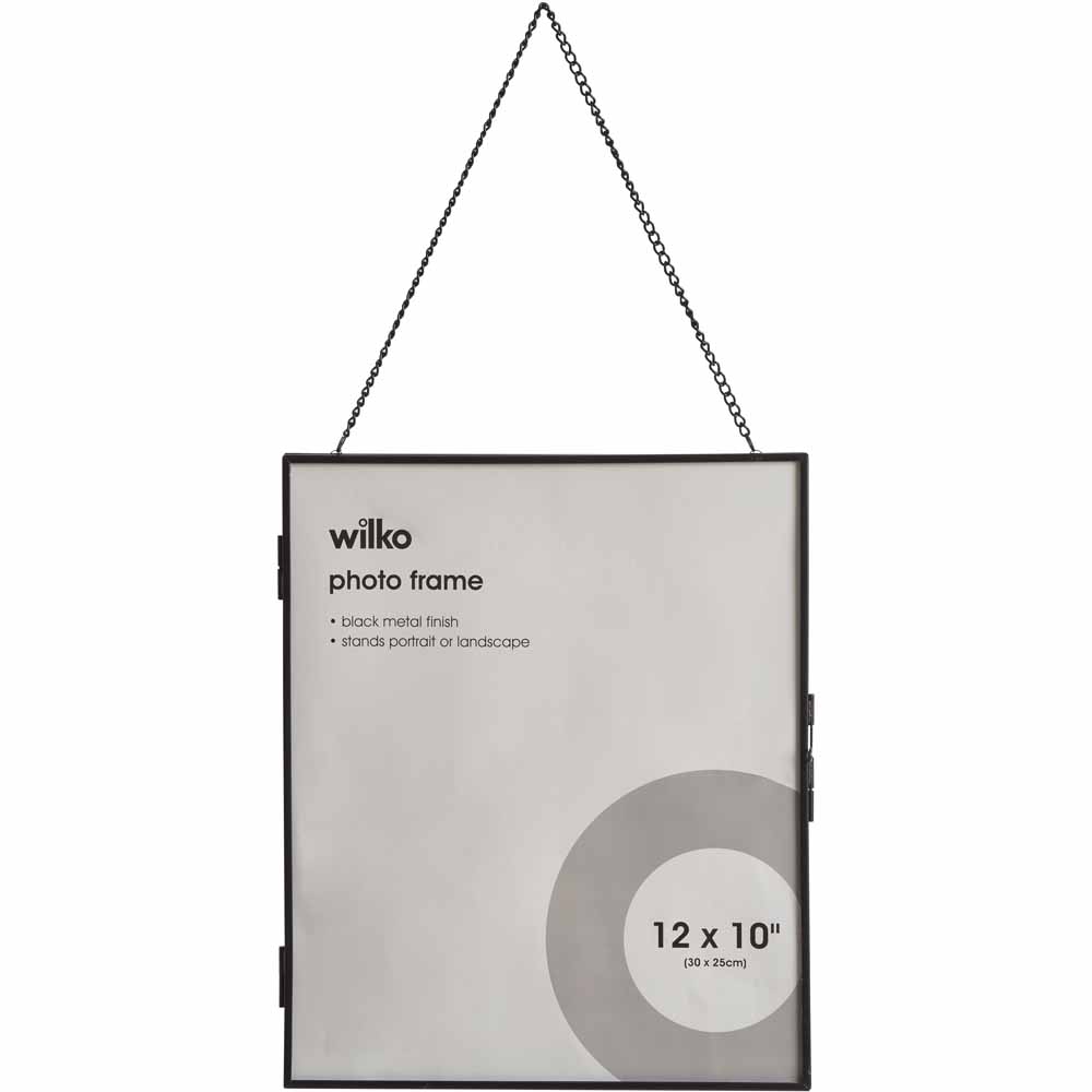 Wilko Black Metal Edge Frame 12 x 10 Inch Image 1