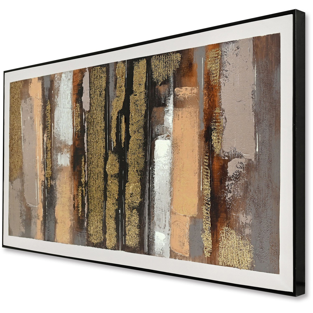 Bronze Effect Abstract Canvas - Multicolour Image 2
