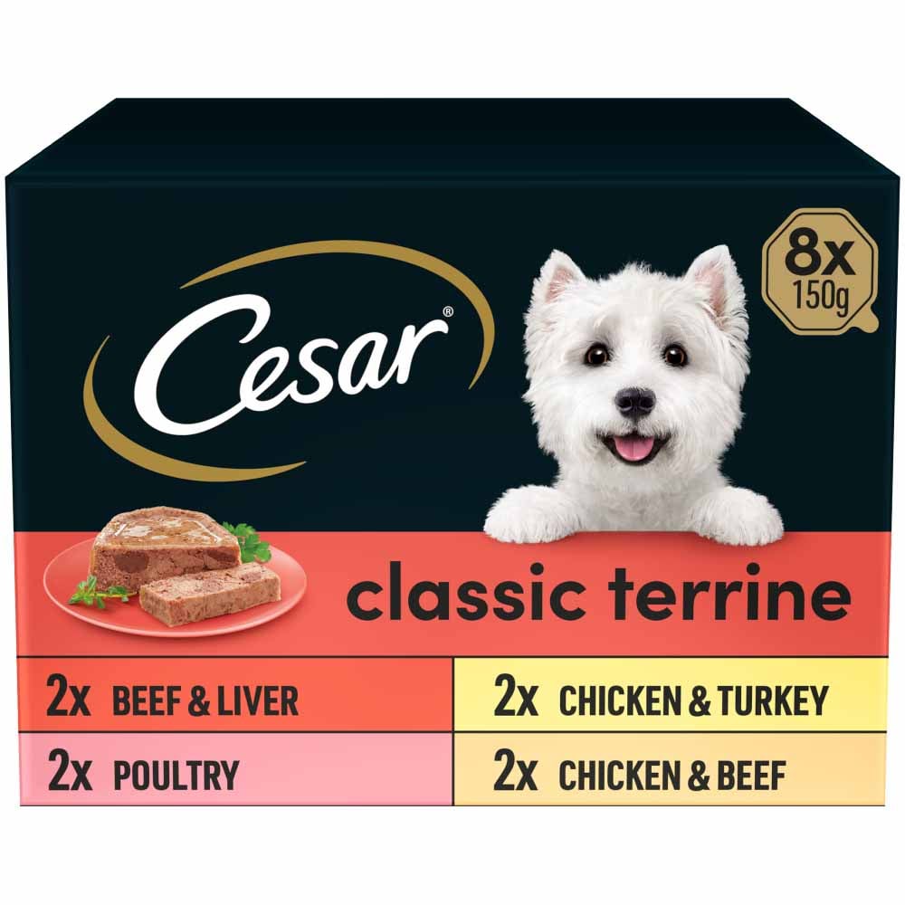 Cesar Classic Terrine Selection Dog Food Trays 150g Case of 3 x 8 Pack Image 2