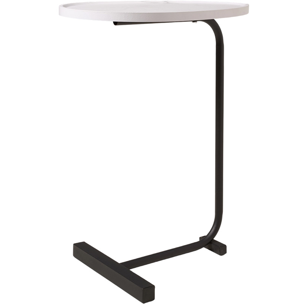 Living and Home Black and White C-Shape Side Table Image 4