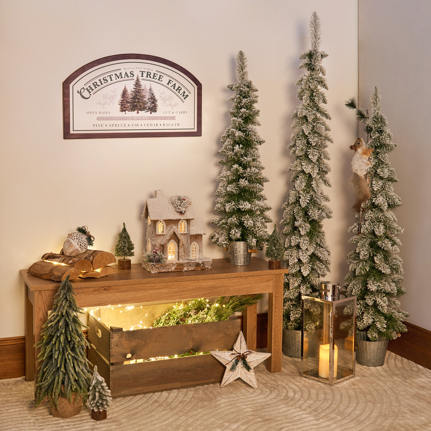 Christmas Tree Farm Embossed Sign White Image 2