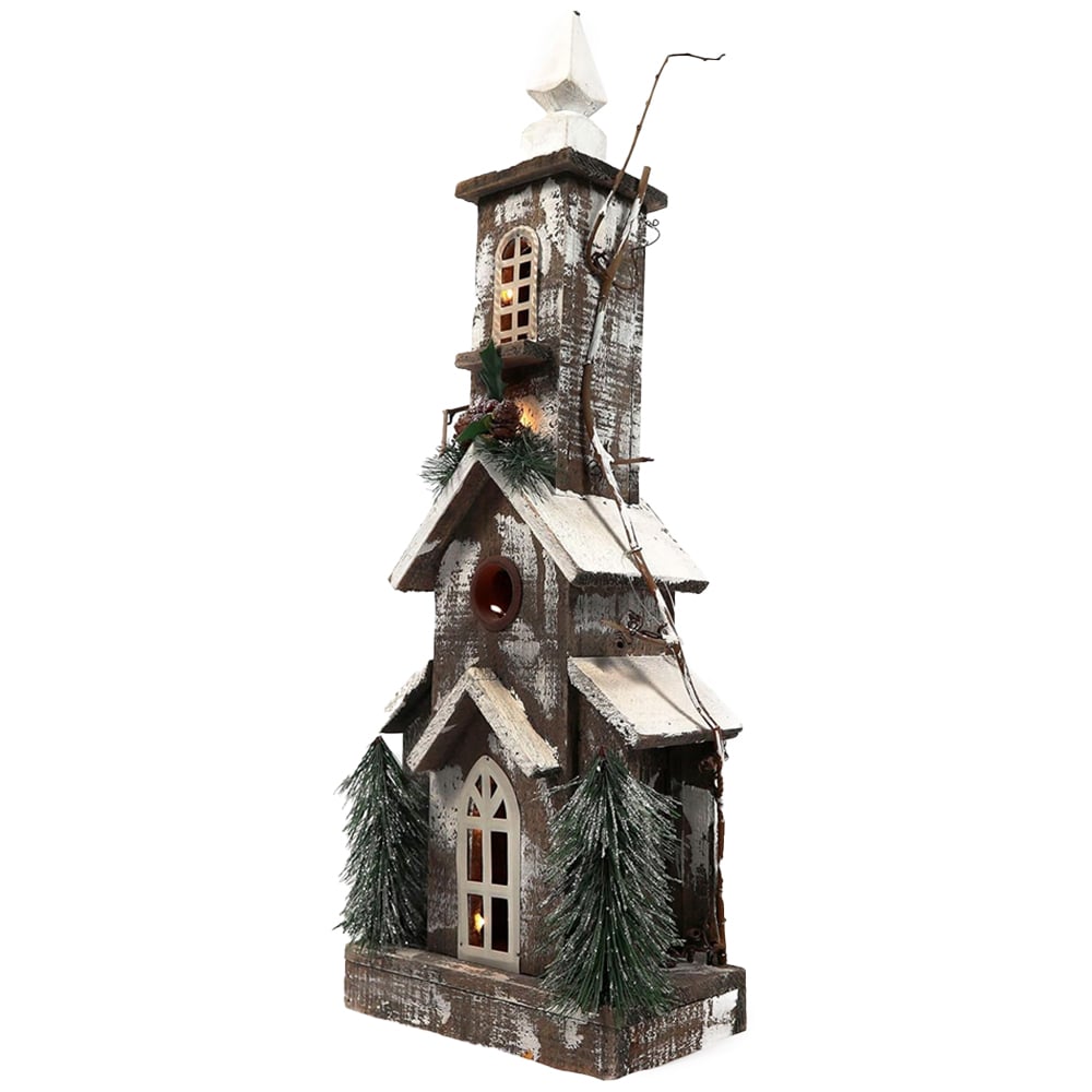 Shatchi LED Wooden House Tabletop Christmas Decoration Image 2
