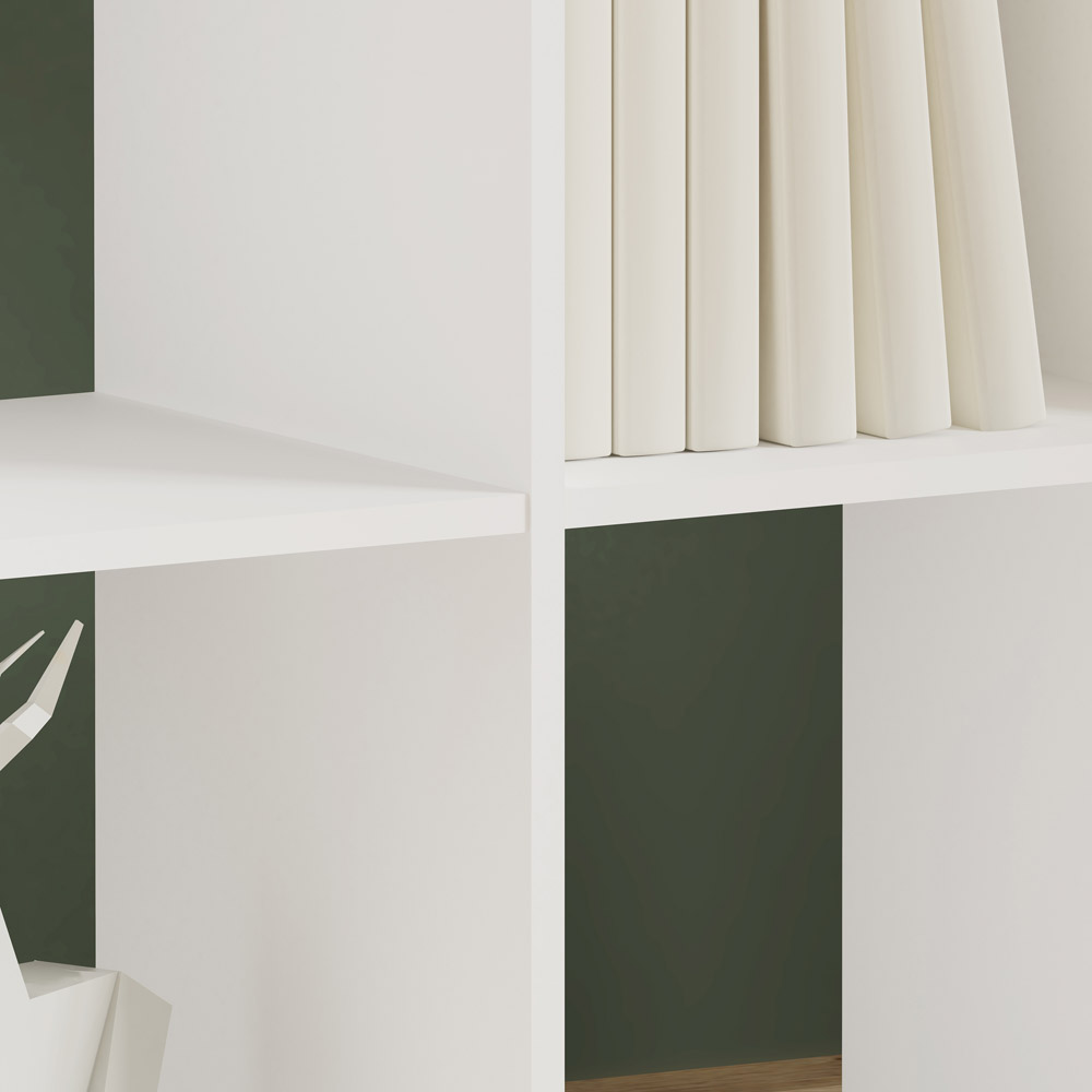 Florence Mauro 4 Cube Gloss White Bookshelf Image 6