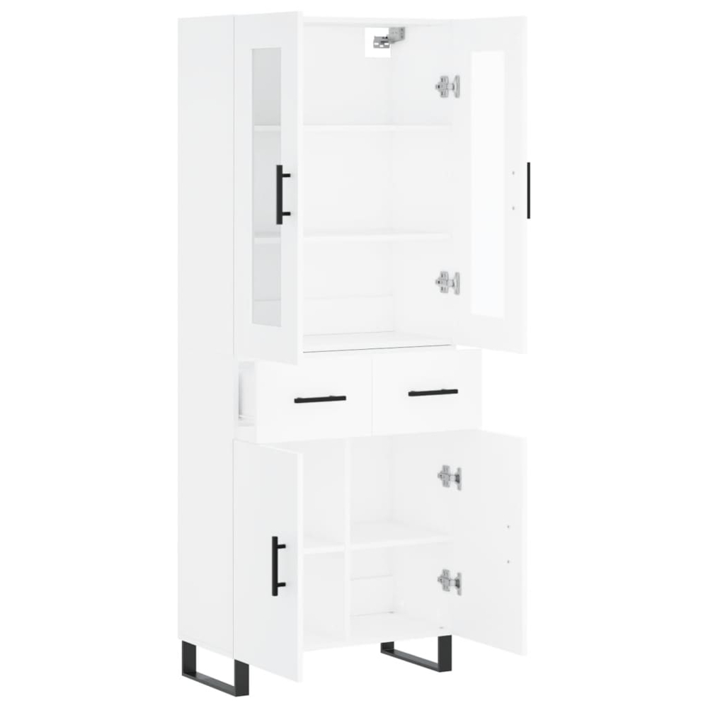 vidaXL 4 Door 2 Drawer White Highboard Image 4