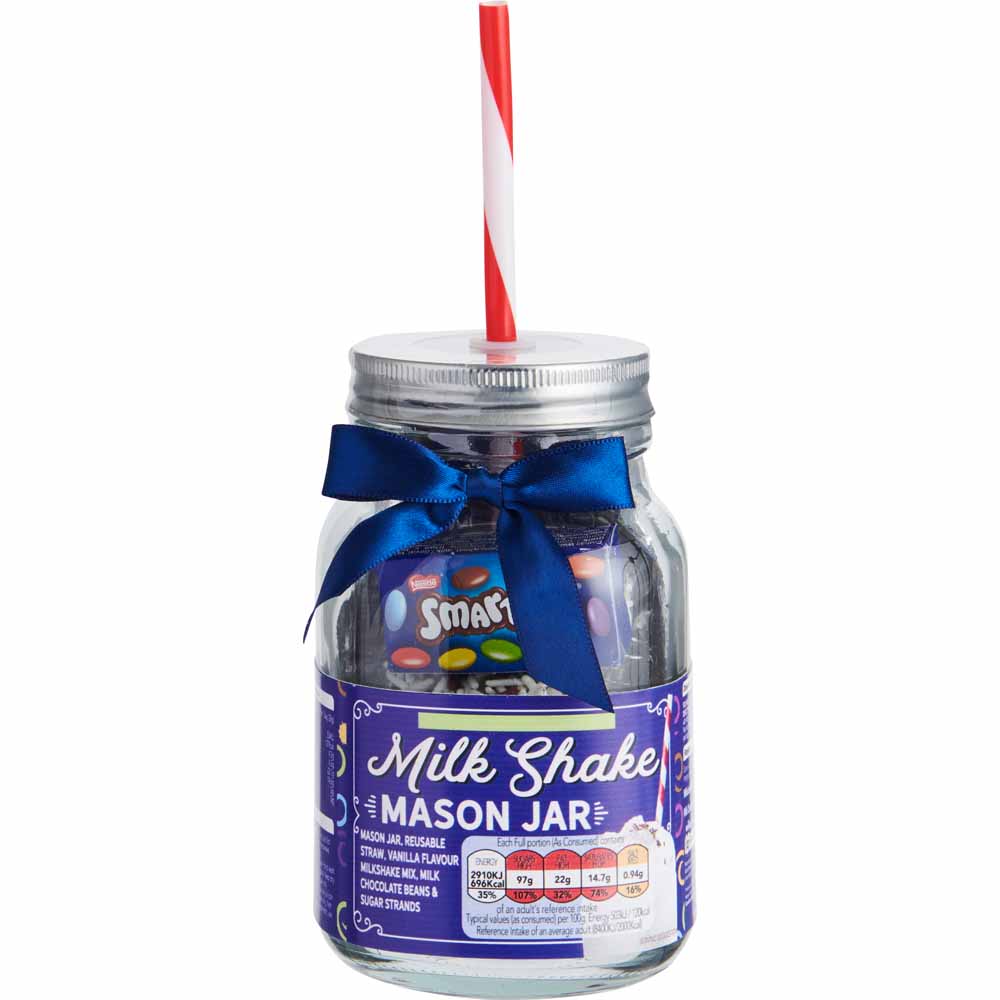Wilko Mason Jar Milkshake Smarties Wilko