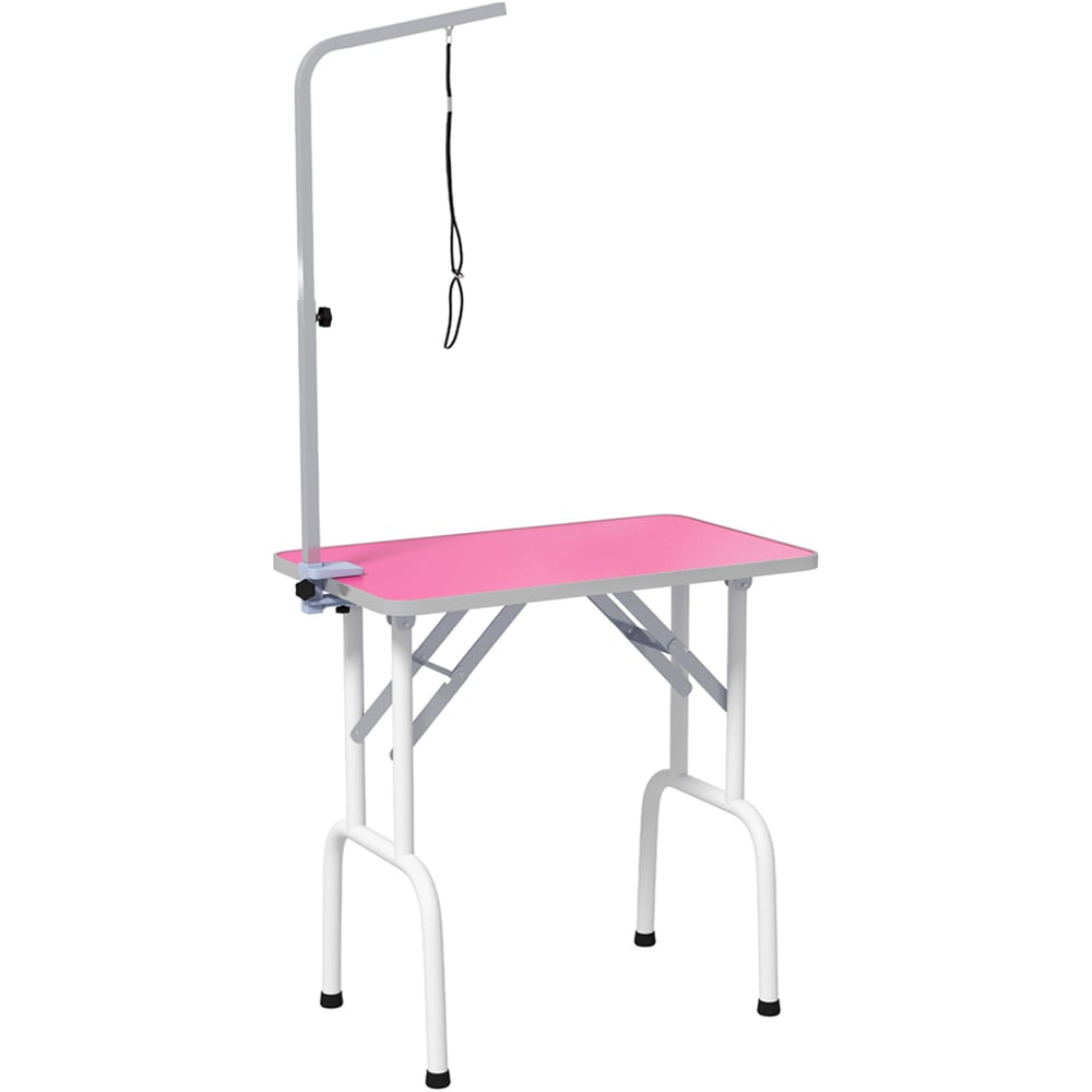 PawHut Pink Foldable Dog Grooming Pet Table Image 1