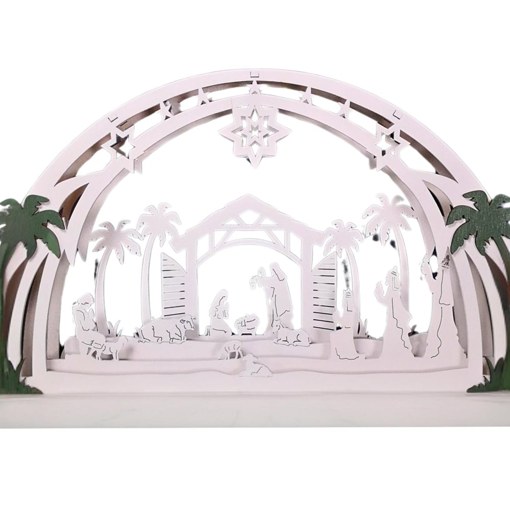 Samuel Alexander LED Wooden Arch Nativity Scene Christmas Decoration Image 1