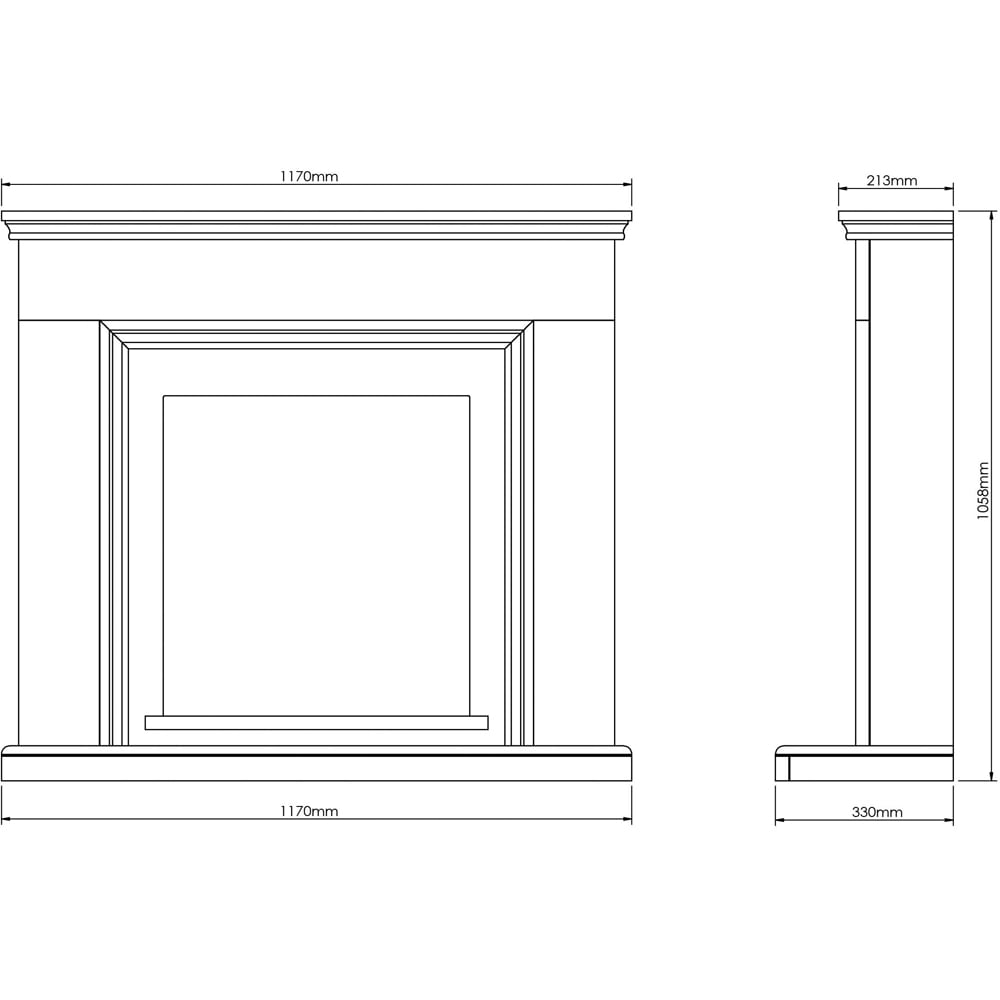 Be Modern Stanton Soft White Timber Electric Fireplace Suite 46 inch Image 6
