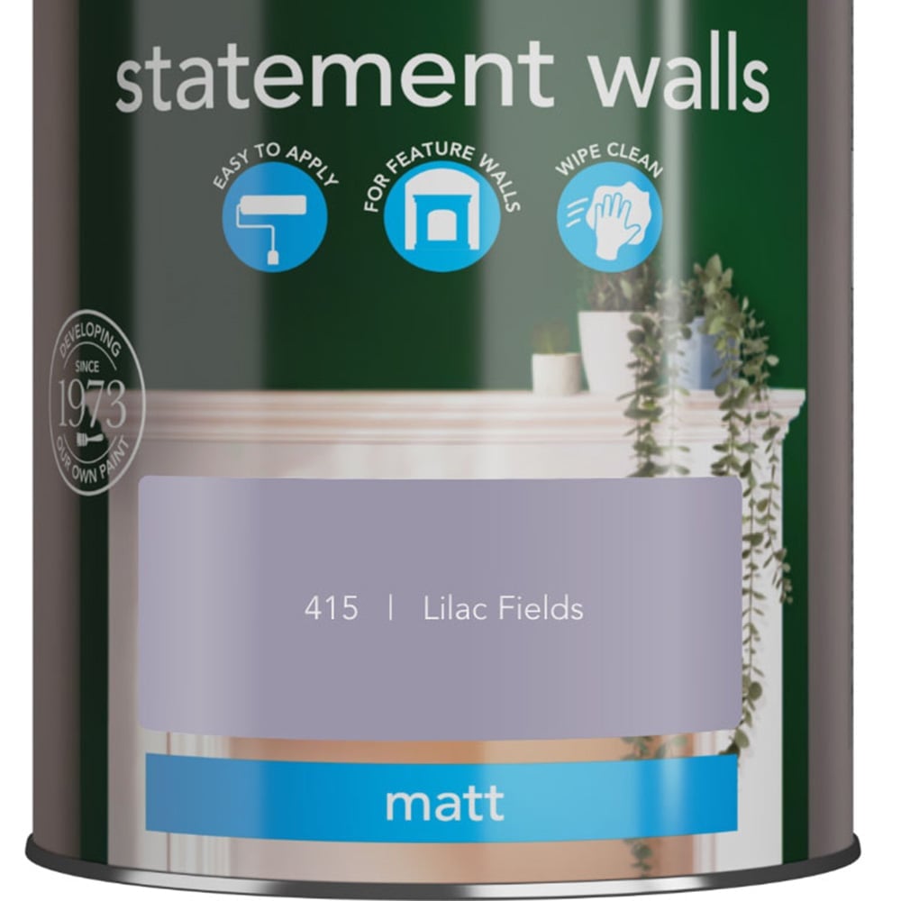 Wilko Statement Walls Lilac Fields Matt Emulsion Paint 1.25L Image 4