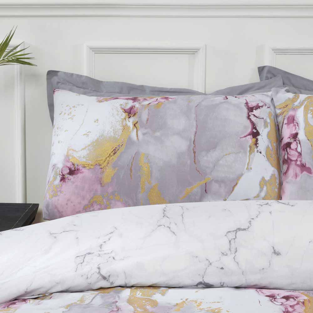 Sleepdown Marble Duvet Set Pink King Size Image 3