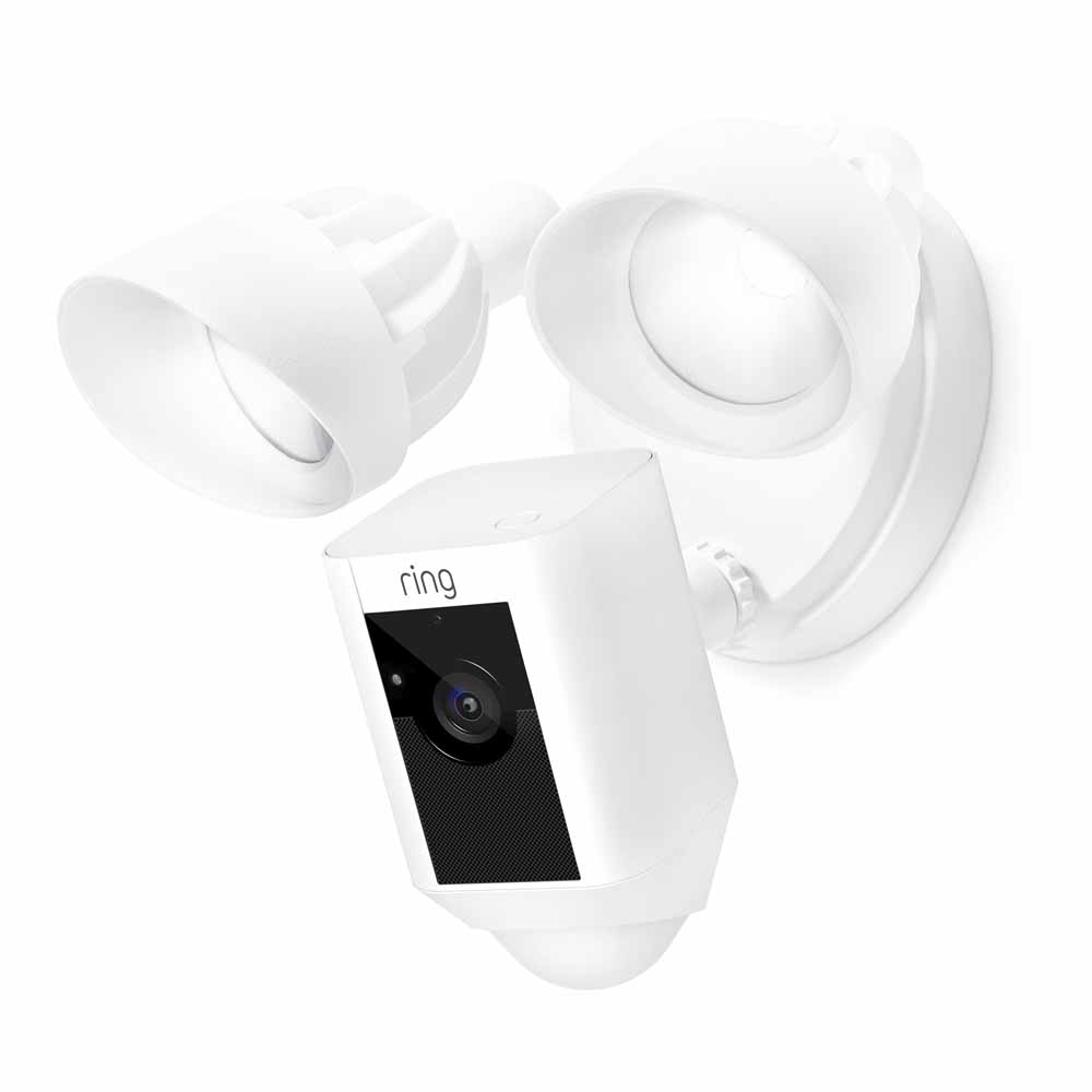 Ring Floodlight Cam Motion Activated Security Camera Wired White