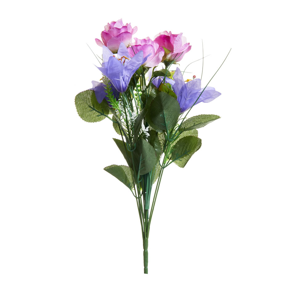 Wilko Pink and Purple Orchid and Lily Bunch of Artificial Flowers Image