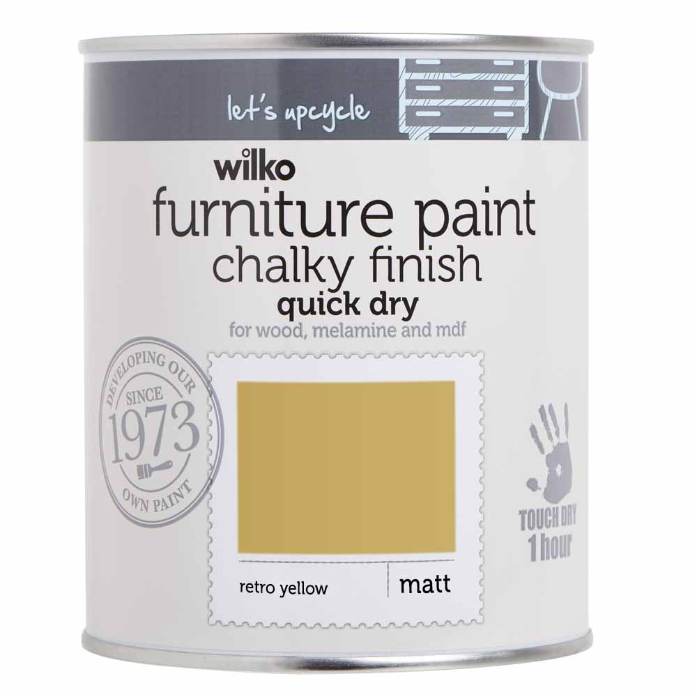 Wilko Chalky Furniture Paint Retro Yellow Image