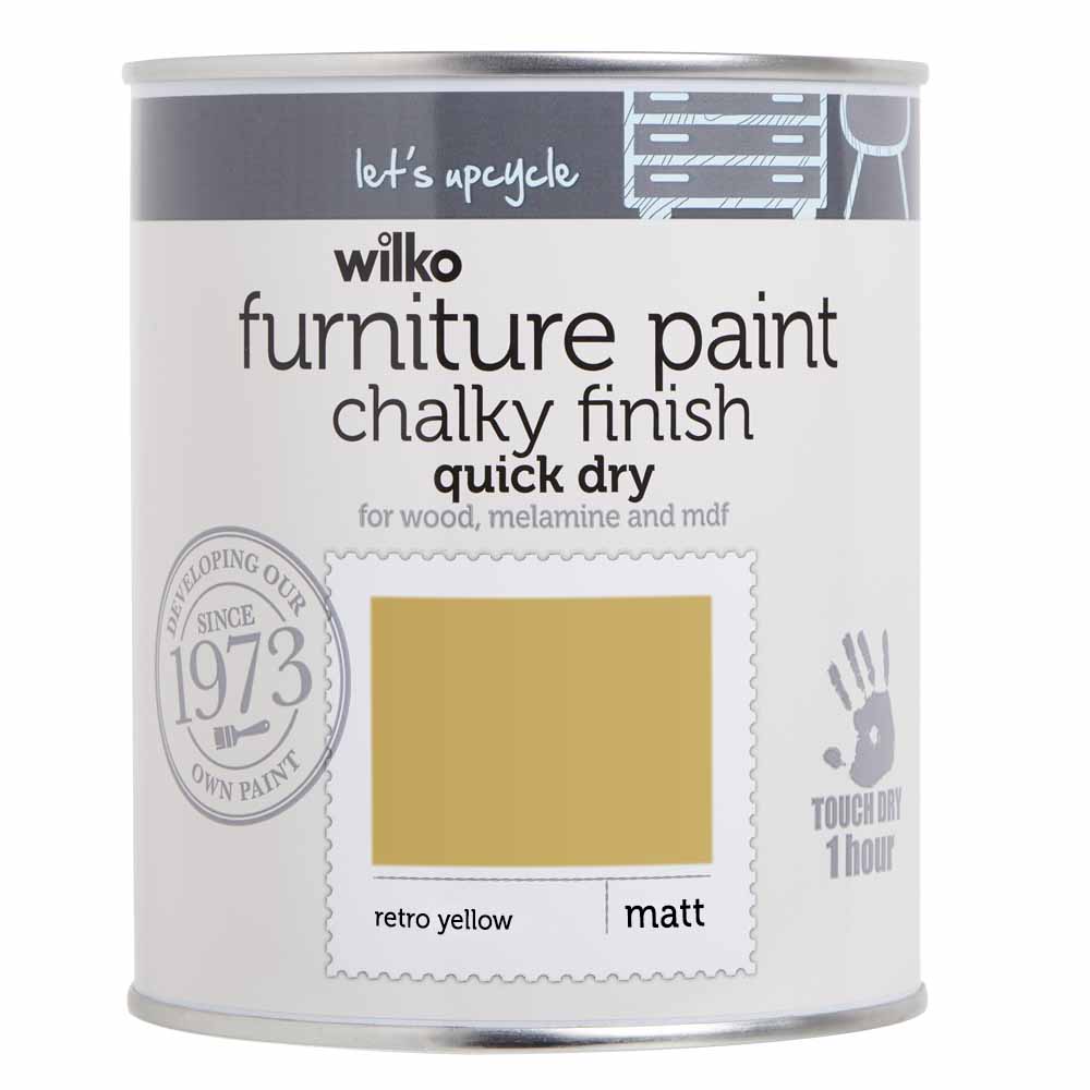 Wilko Chalky Furniture Paint Retro Yellow Wilko