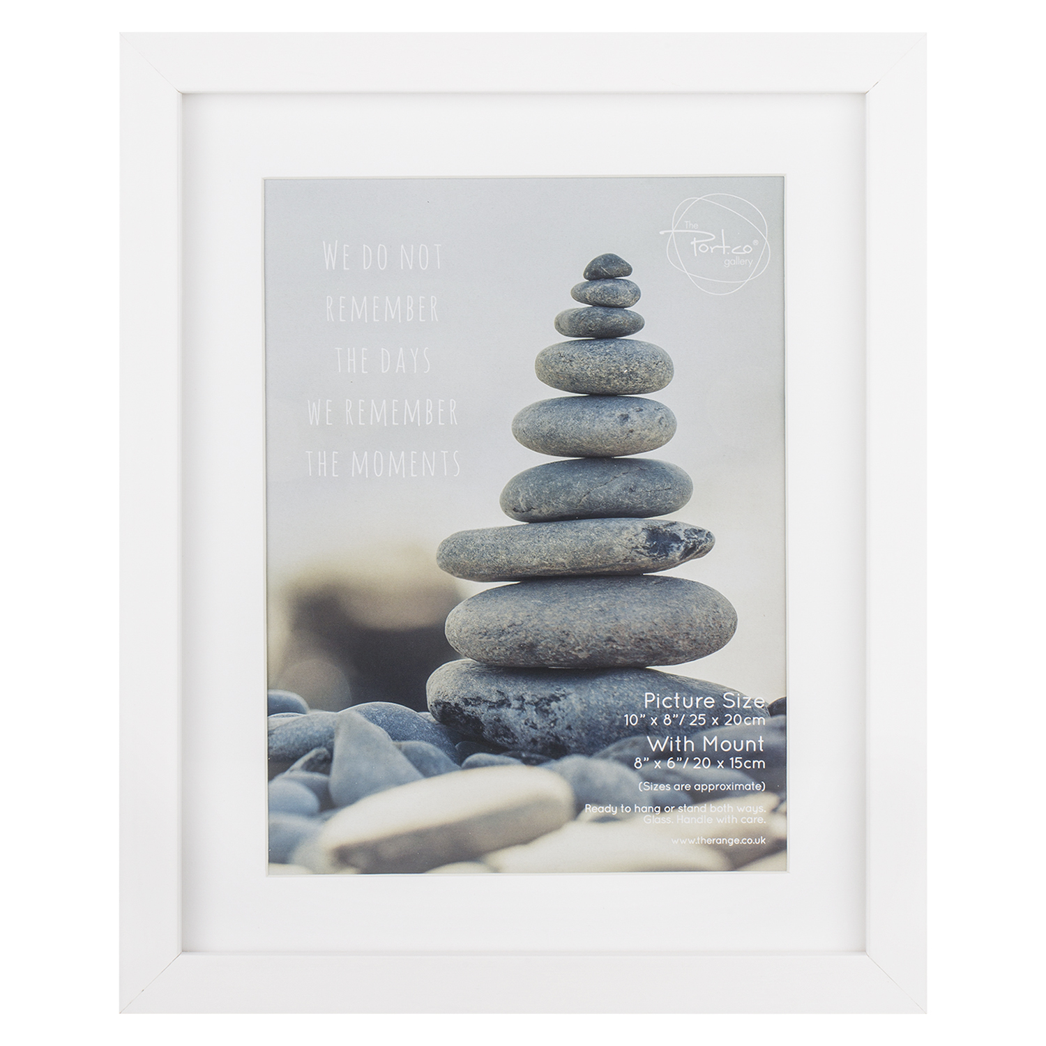 The Port. Co Gallery White Wood Box Photo Frame with Mount 8 x 6 inch Image