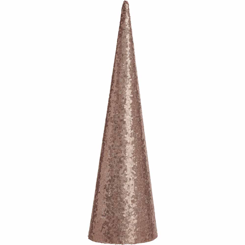 Wilko Cocktail Kisses Pink Sequin Christmas Tree Forest 3 Pack Image 3