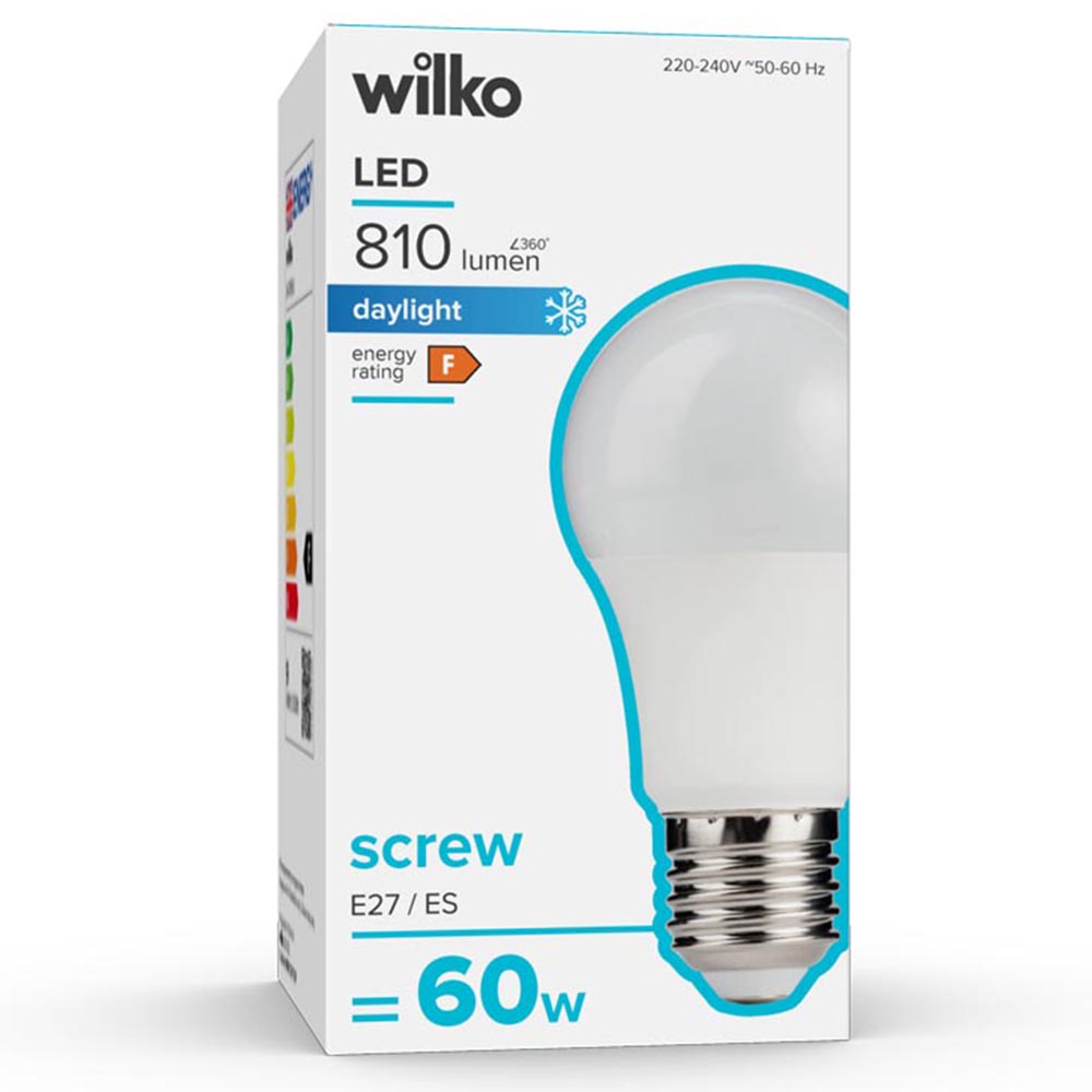 Wilko 1 Pack Screw E27/ES LED 810 Lumens Daylight Light Bulb Image 1