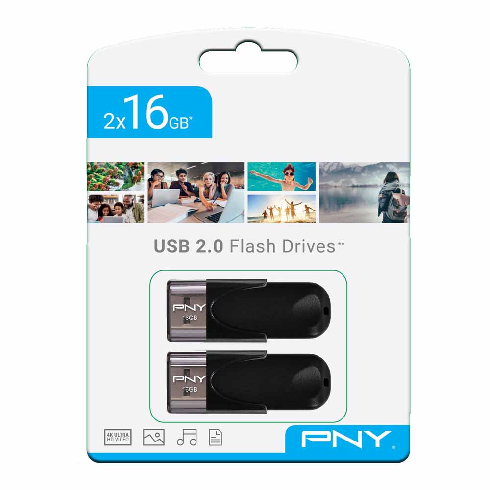 PNY 16GB Attache4 USB Flash Drive 2 2pk Image