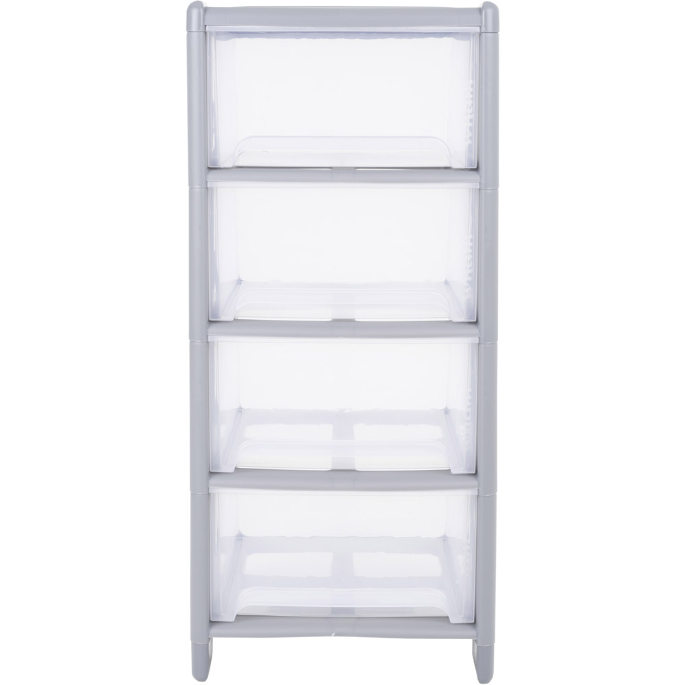 Wham Deep 4 Drawer Steel and Clear Storage Unit Image 4