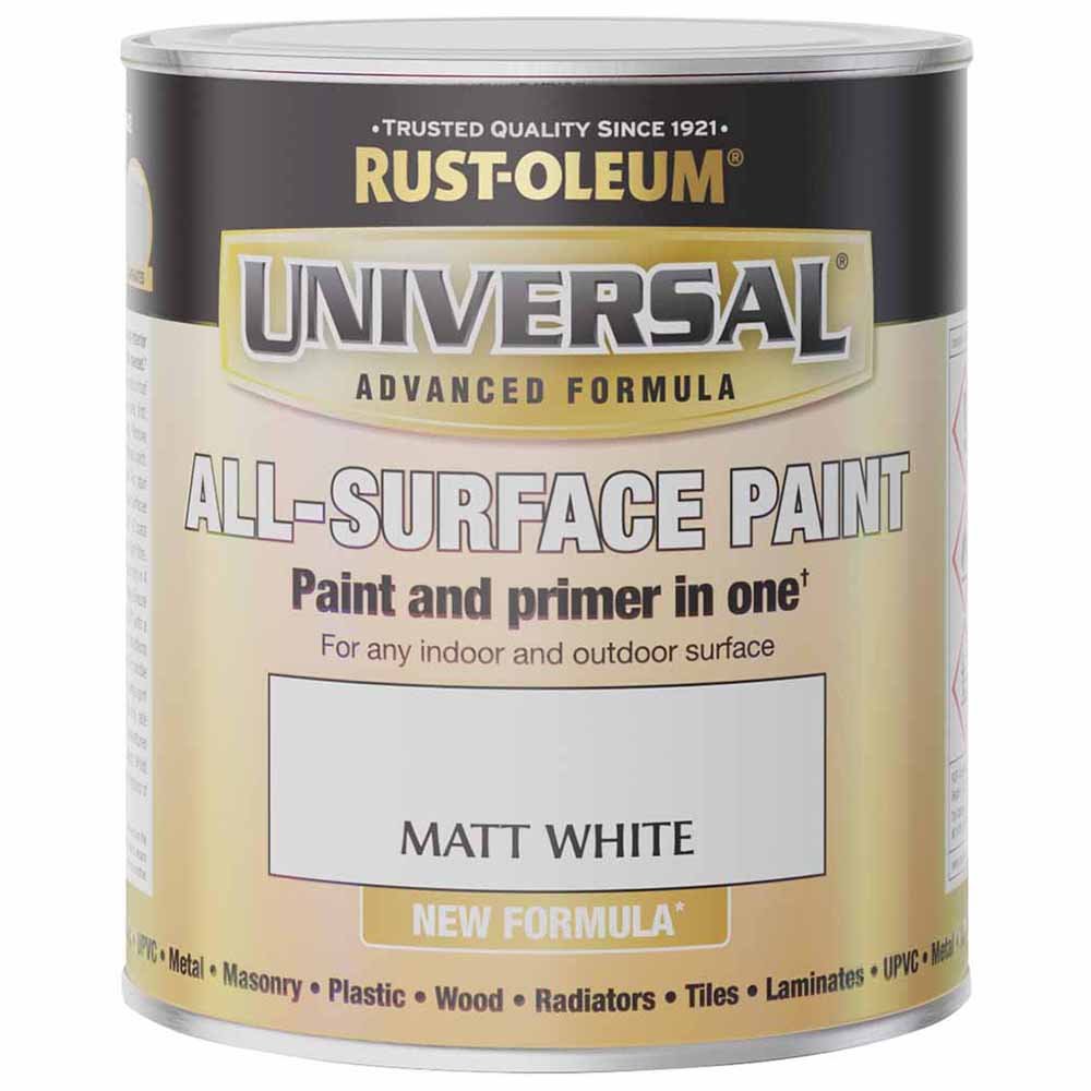 Rust-Oleum Universal White Matt All Surface Paint 750ml Image 2