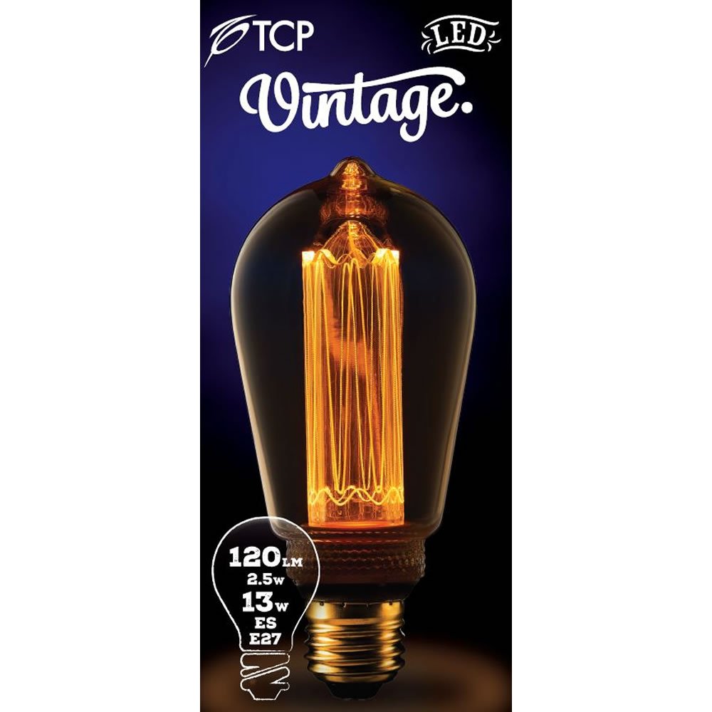 TCP 1 pack E27/ES ST64 Twisted Vintage LED 120 Lum ens Light Bulb Image 1