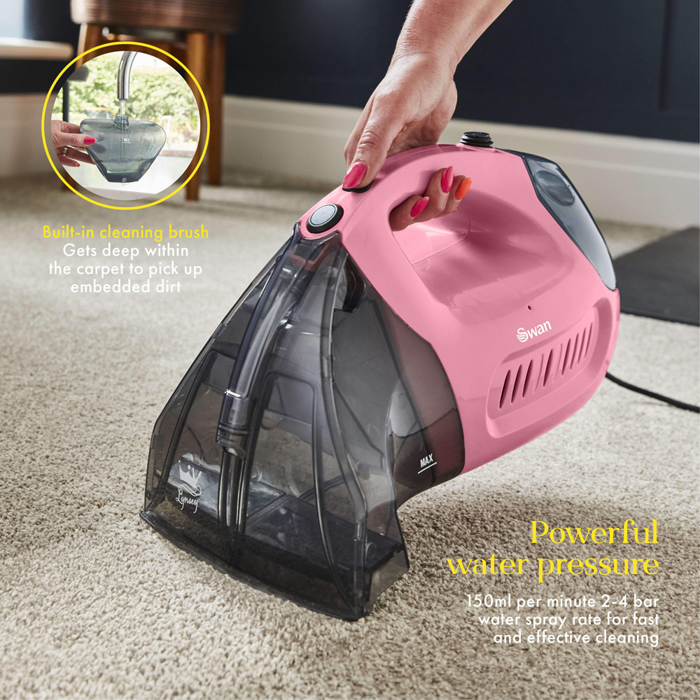Swan SC18410QOCN Pink Lynsey Handheld Carpet Cleaner Image 5