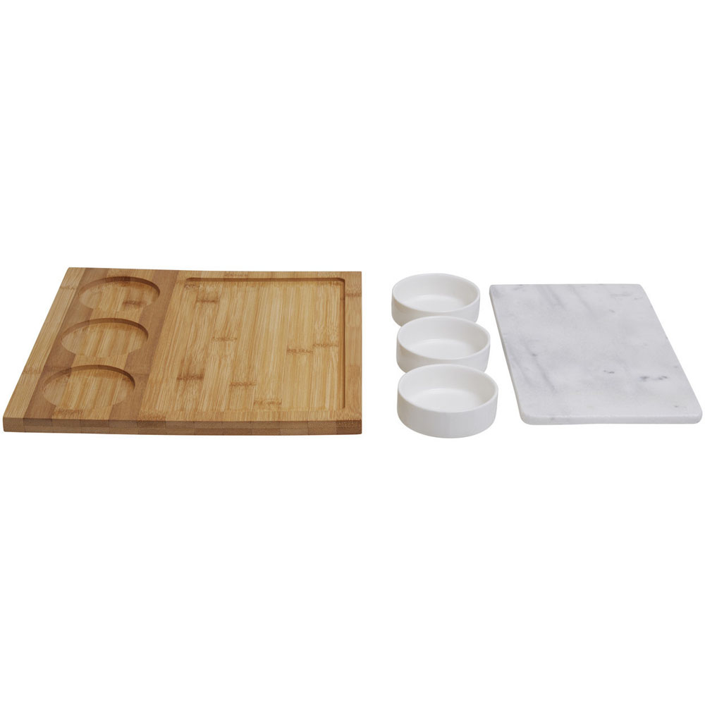 Premier Housewares White Marble and Ceramic Serving Board 5pc Image 3