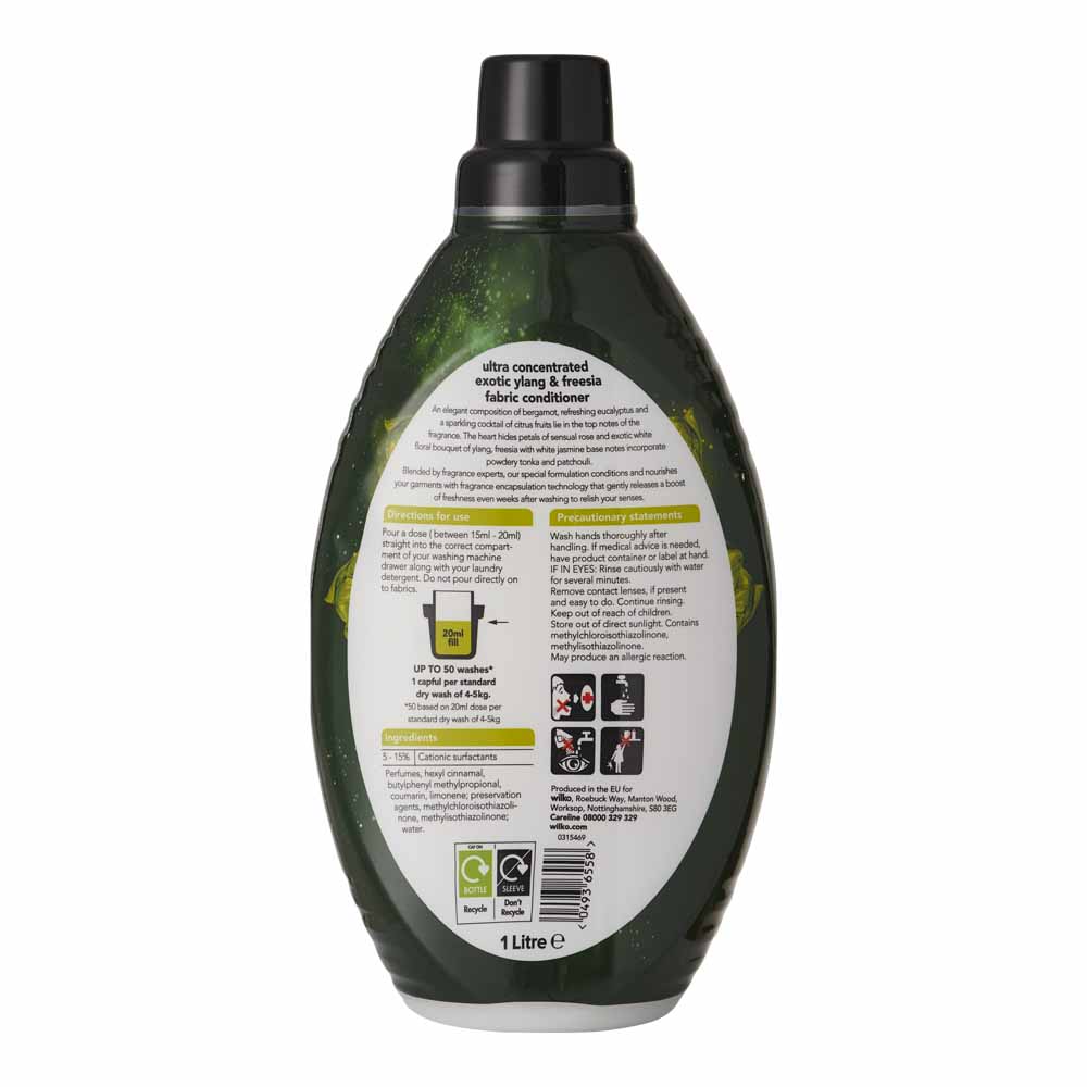 Wilko Exotic Ylang and Fresia Premium Fabric Conditioner Ultra Concentrate 50 Washes 1L Image 2