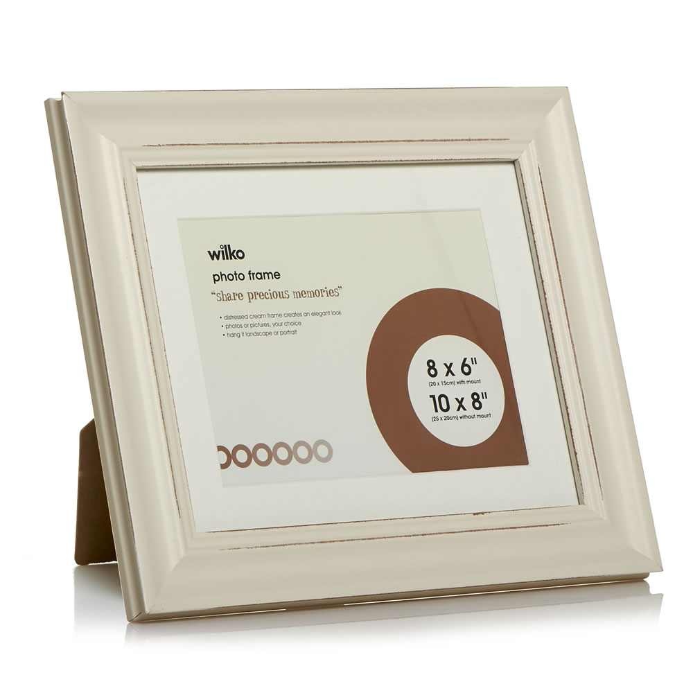 Wilko Cream Distressed Photo Frame 10 x 8 Inch Wilko