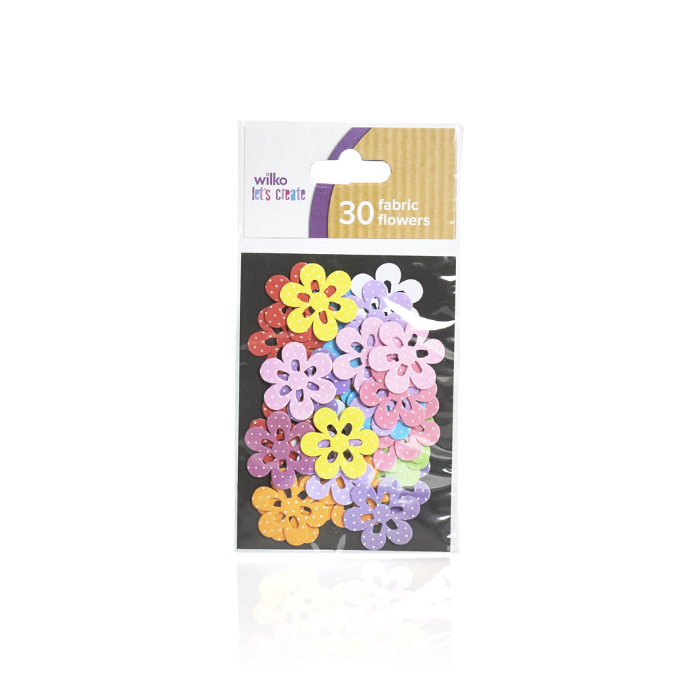 Wilko Let's Create Polka Dot Fabric Flowers 30 pack Image