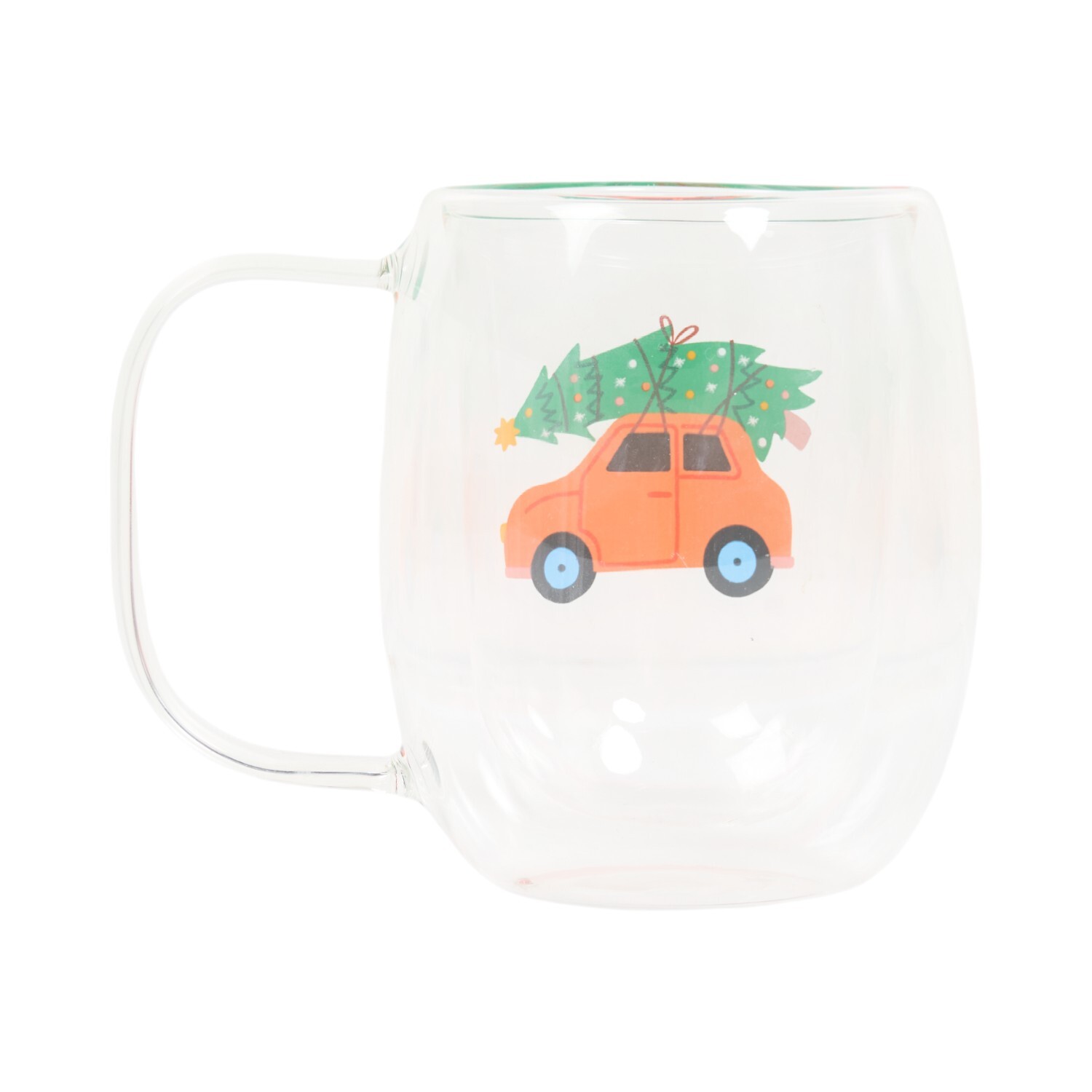 Double Wall Christmas Glass Mug Image 5