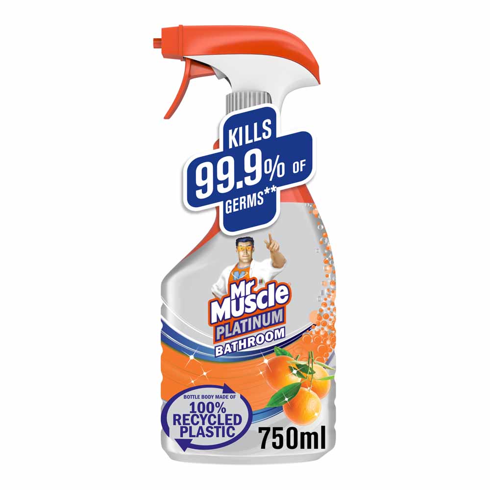 Mr Muscle Platinum Mandarin Orange Bathroom Spray 750ml Image 1