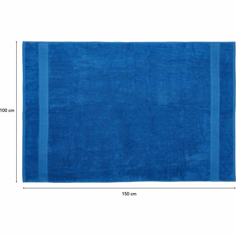 Wilko Supersoft Deep Blue Bath Sheet Image 3