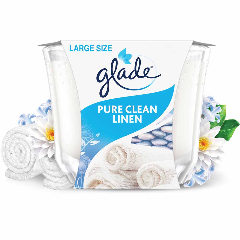 Glade Large Candle Clean Linen Air Freshener 224g Image 2